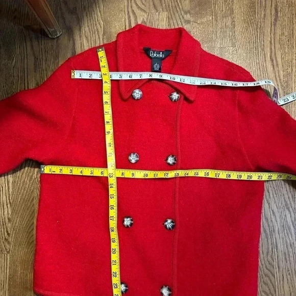 Vintage Red Wool Sweater Jacket Size Large - Picture 8 of 13